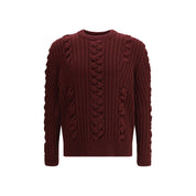 Alexander McQueen Bordeaux Fur Cashmere Sweater