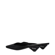 Prada Black Satin Flat Sandals