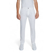 Borghese White Linen Casual Pants