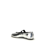 Margiela Silver Calf Leather Bos Taurus Ballet Flats