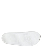 Dolce & Gabbana White Logo Slides Sandals Men Beachwear Shoes