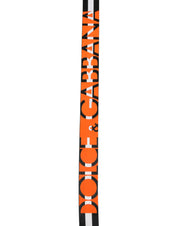 Dolce & Gabbana Black White Striped Logo Metal Buckle Belt