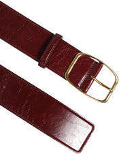 Dolce & Gabbana Burgundy Leather Gold Metal Buckle Women Belt