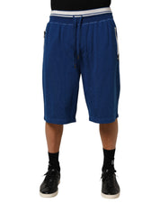 Dolce & Gabbana Blue Cotton Blend Bermuda Sweatpants Shorts