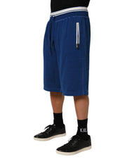 Dolce & Gabbana Blue Cotton Blend Bermuda Sweatpants Shorts
