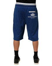 Dolce & Gabbana Blue Cotton Blend Bermuda Sweatpants Shorts