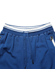 Dolce & Gabbana Blue Cotton Blend Bermuda Sweatpants Shorts