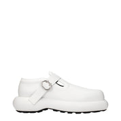 Jil Sander White Leather Slip-On Loafers