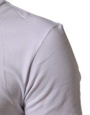 Dolce & Gabbana White Cotton Logo Print Crew Neck Men T-shirt