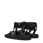 Isabel Marant Black Leather Flat Sandals