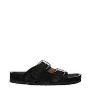 Isabel Marant Black Leather Slippers