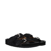 Isabel Marant Black Leather Slippers