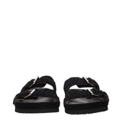 Isabel Marant Black Leather Slippers