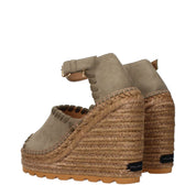 Stella McCartney Green Leather Wedge Sandals