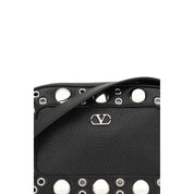 Valentino Garavani Black Leather Shoulder Bag