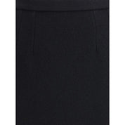 Dolce & Gabbana Black Fleece Wool Long Skirt