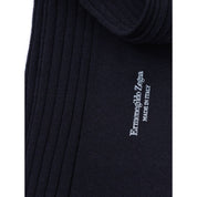ZEGNA Navy Blue Wool Socks