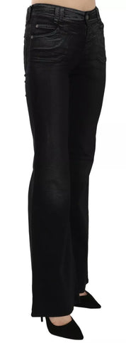 John Galliano Black Washed High Waist Flared Denim Casual Pants Jeans