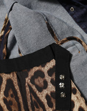 Dolce & Gabbana Dark Blue Cotton Collared Denim Coat Jacket