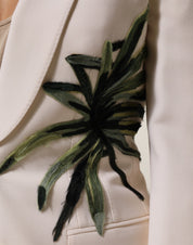 Dolce & Gabbana Beige Embroidered Single Breasted Jacket