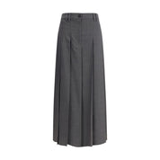 Brunello Cucinelli Gray Polyester Long Skirt