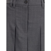 Brunello Cucinelli Gray Polyester Long Skirt