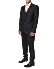 Dolce & Gabbana Black MARTINI 2 Buttons Suit 3 Piece Suit