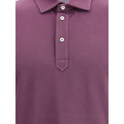 Brunello Cucinelli Purple Cotton Polo Shirt