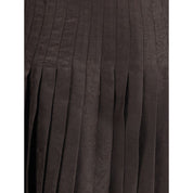 Burberry Brown Silk Midi Skirt