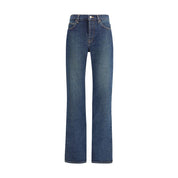 Saint Laurent Blue Cotton Straight-Leg Jeans