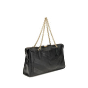 Valentino Garavani Black Calf Leather Bos Taurus Shoulder Bag