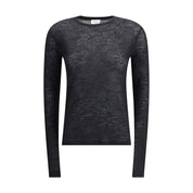 Saint Laurent Black Cashmere Long Sleeve T-Shirt