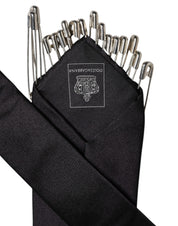 Dolce & Gabbana Black Safety Pins Silk Adjustable Necktie Accessory Tie