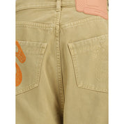 PDF Channel Beige Cotton Casual Pants