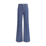Ami Paris Blue Cotton Flared Jeans