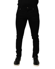 Dolce & Gabbana Black Cotton Stretch Slim Fit Men Denim Jeans