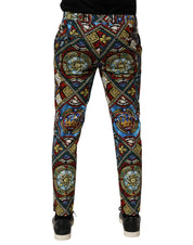 Dolce & Gabbana Multicolor Stained Glass Window Style Print Men Pants