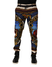 Dolce & Gabbana Multicolor Julias Ceasar Print Tapered Pants