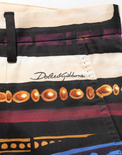 Dolce & Gabbana Multicolor Julias Ceasar Print Tapered Pants