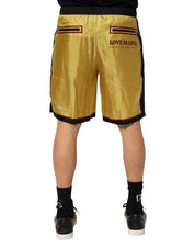 Dolce & Gabbana Yellow Floral Print Silk Men Bermuda Shorts