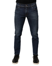 Dolce & Gabbana Blue Cotton Stretch Skinny Men Denim Jeans
