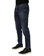 Dolce & Gabbana Blue Cotton Stretch Skinny Men Denim Jeans