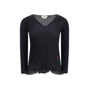 Fendi Black Fleece Wool Top