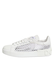 Dolce & Gabbana White Mesh Inserts Low Top Sneakers Shoes