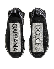 Dolce & Gabbana Black Silver Slip On Sorrento Sneakers Shoes