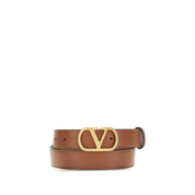 Valentino Garavani Beige Calf Leather Bos Taurus Regular Belt