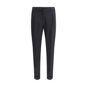 PT Torino Black Fleece Wool Casual Pants