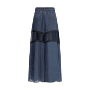 Sacai Blue Cotton Cropped Jeans