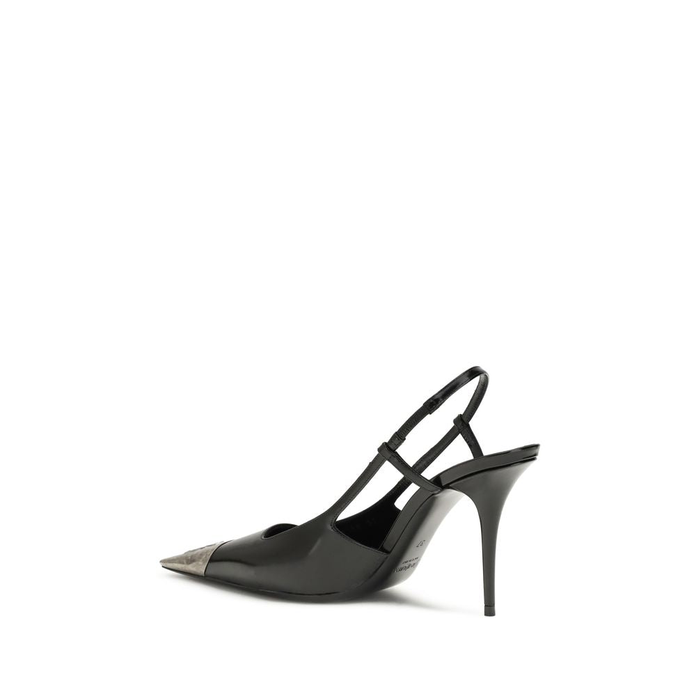 Saint Laurent Black Calf Leather Bos Taurus Pumps