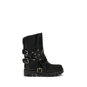 Dolce & Gabbana Black Calf Leather Bos Taurus Ankle Boots